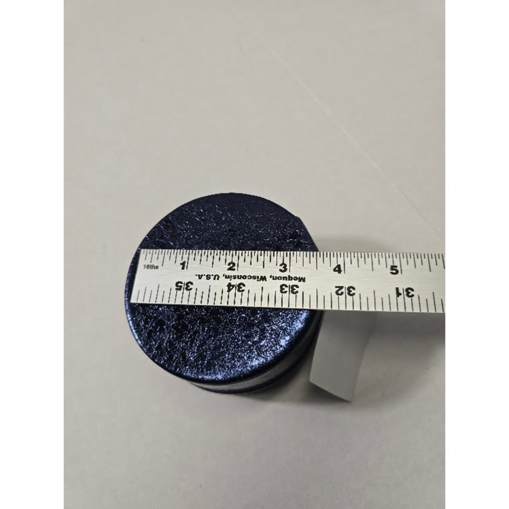 Nordstrom Rack Round Travel Jewelry Case Women OS Navy Blue NEW Metallic Zip